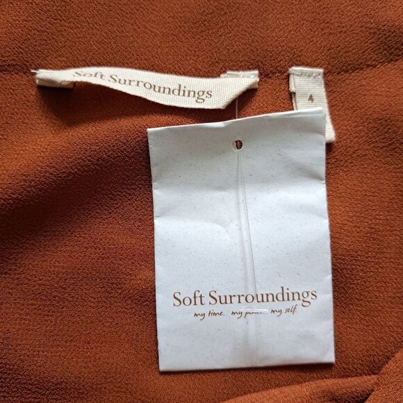 Soft Sorroundings Venetian Batik Patterned Boho Midi Dress Orange Size 4 NWT - Picture 8 of 17